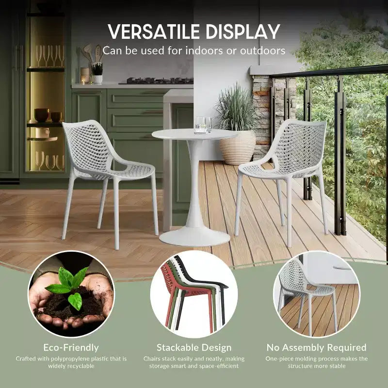 WestinTrends Chaises de salle à manger modernes empilables en plastique Playa (Lot de 2)