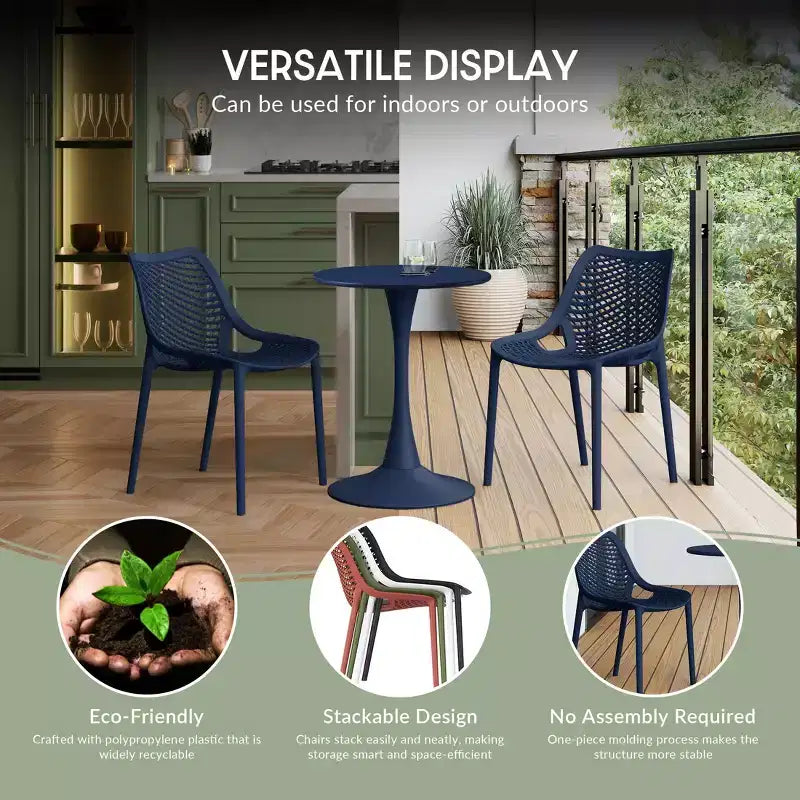 WestinTrends Chaises de salle à manger modernes empilables en plastique Playa (Lot de 2)