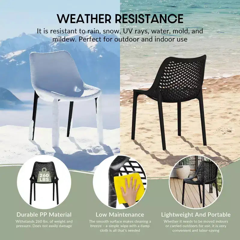WestinTrends Chaises de salle à manger modernes empilables en plastique Playa (Lot de 2)