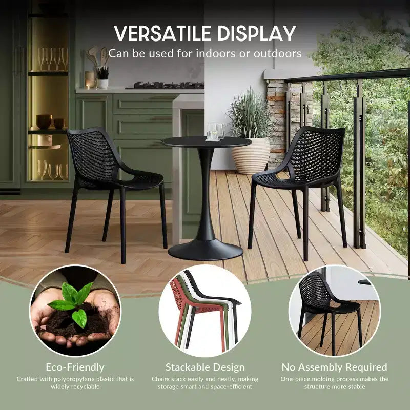 WestinTrends Chaises de salle à manger modernes empilables en plastique Playa (Lot de 2)