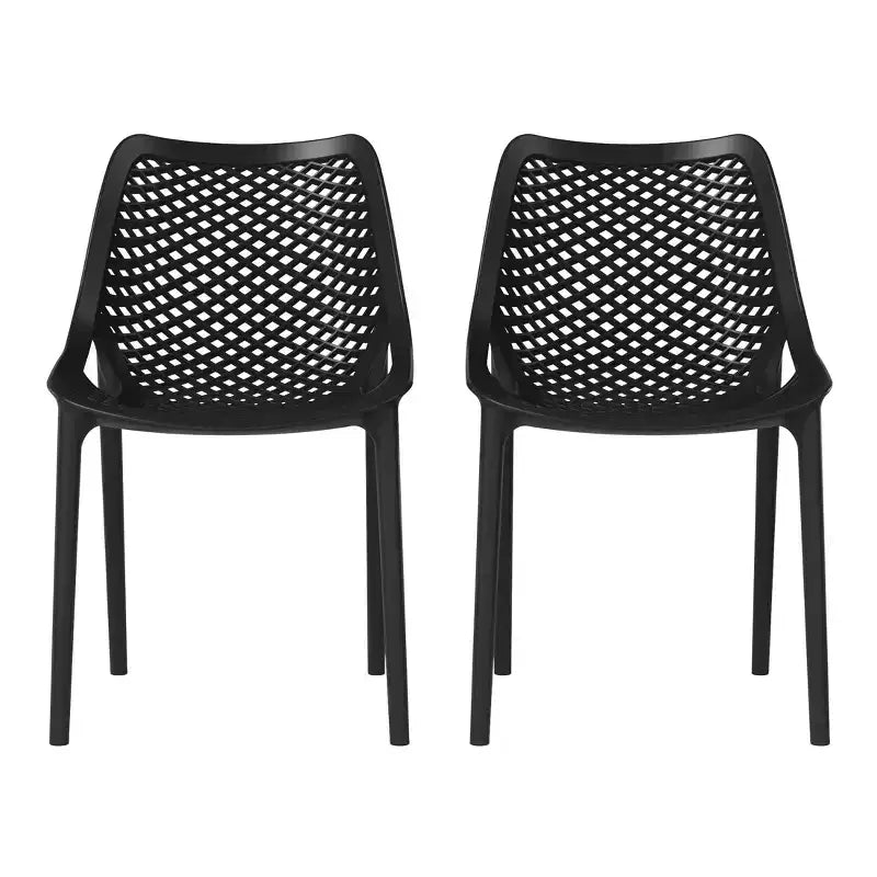 WestinTrends Playa Outdoor Stackable Modern Plastic Dining Chairs (Set of 2)