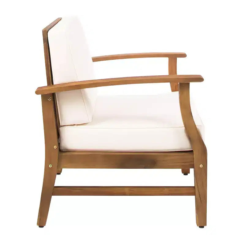 Fauteuil de jardin GDFStudio Abena en bois d'acacia avec coussins