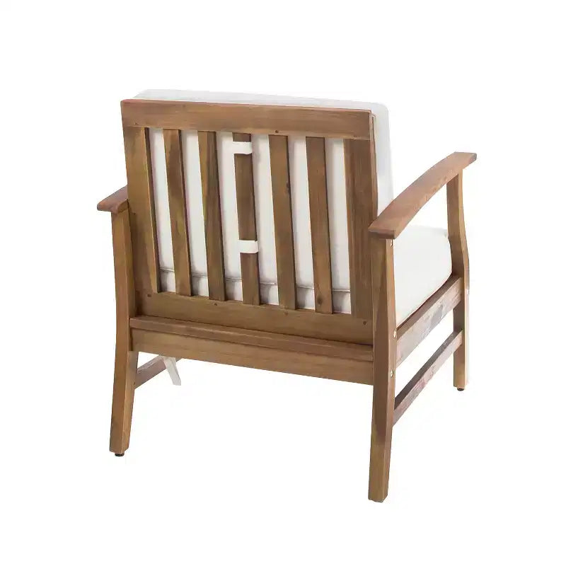 Fauteuil de jardin GDFStudio Abena en bois d'acacia avec coussins