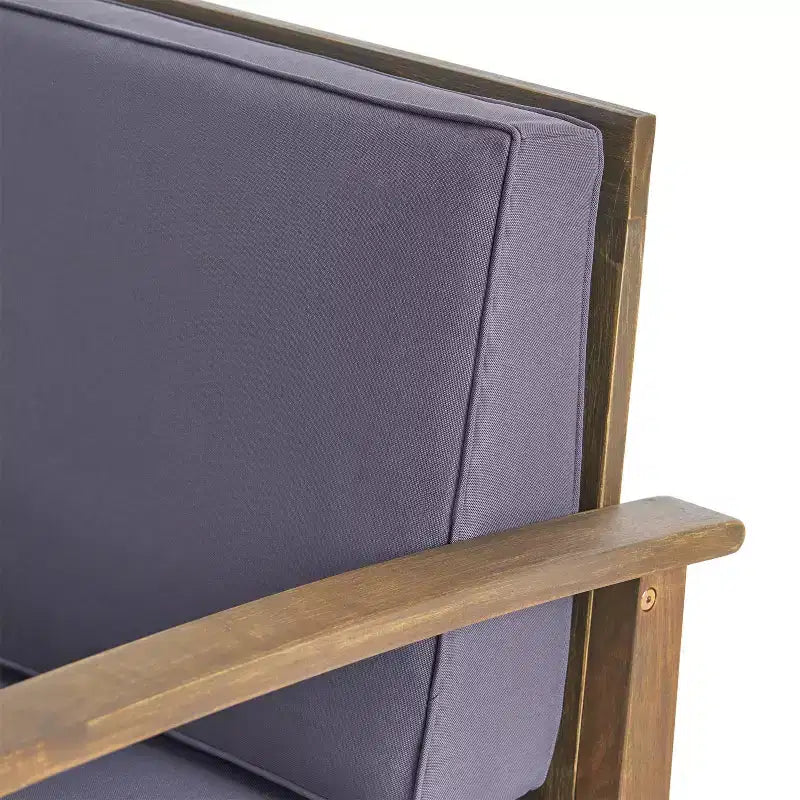 Fauteuil de jardin GDFStudio Abena en bois d'acacia avec coussins