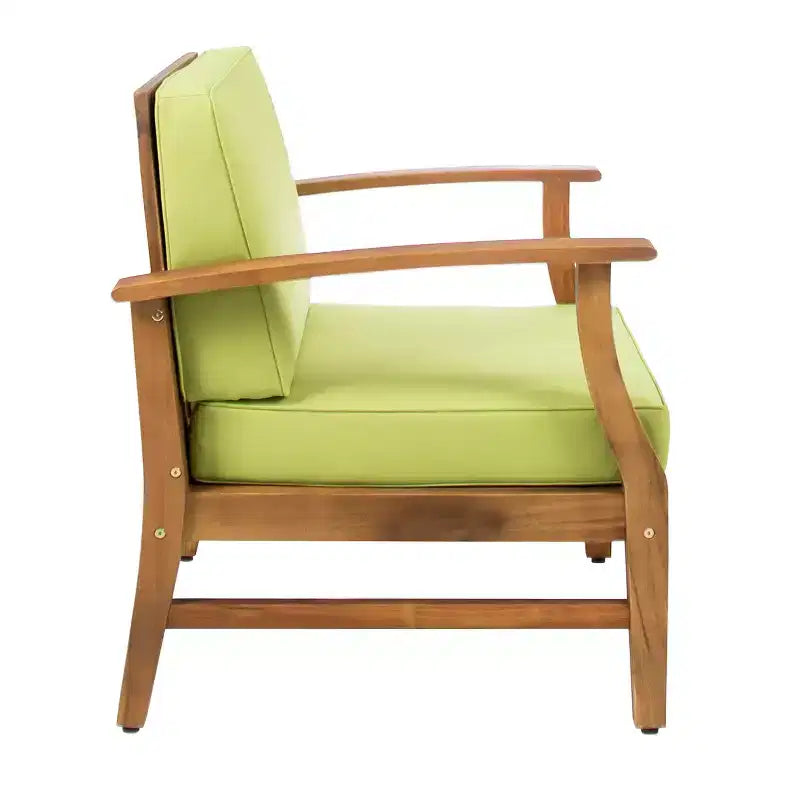 Fauteuil de jardin GDFStudio Abena en bois d'acacia avec coussins