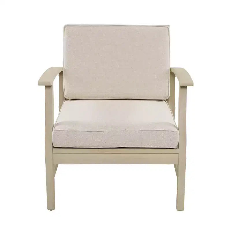 Fauteuil de jardin GDFStudio Abena en bois d'acacia avec coussins