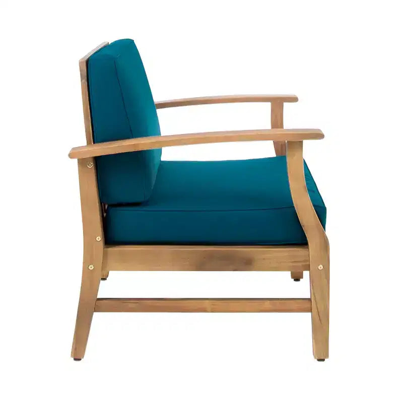 Fauteuil de jardin GDFStudio Abena en bois d'acacia avec coussins