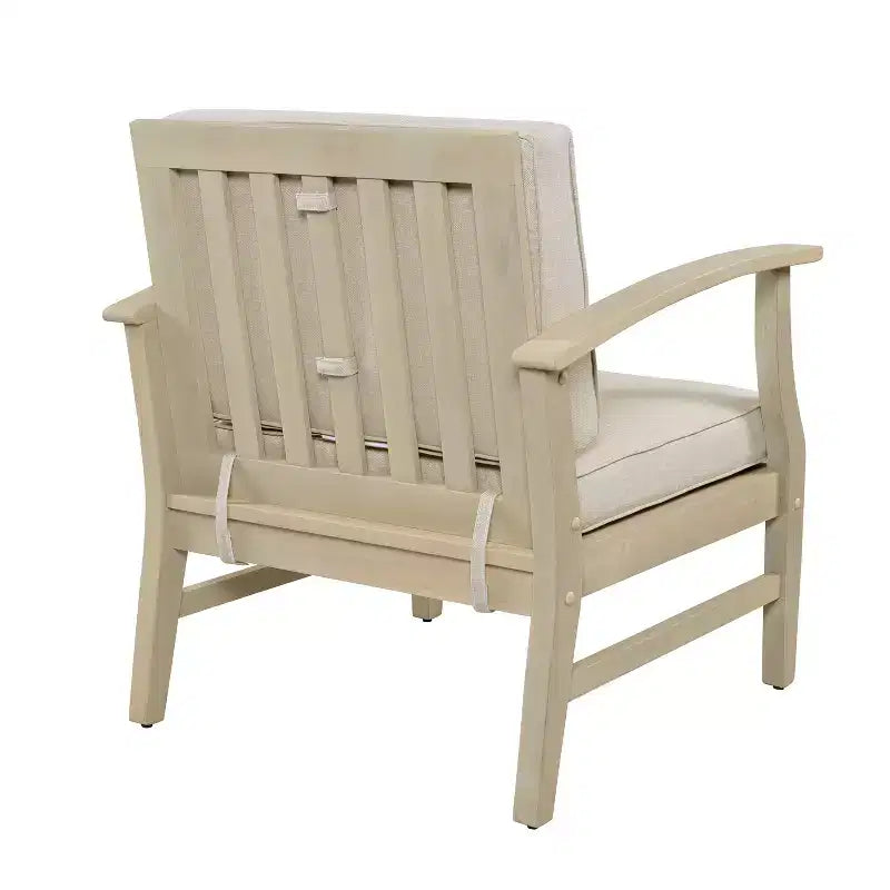 Fauteuil de jardin GDFStudio Abena en bois d'acacia avec coussins