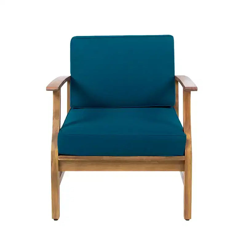 GDFStudio Abena Outdoor Acacia Wood Club Chair with Cushions