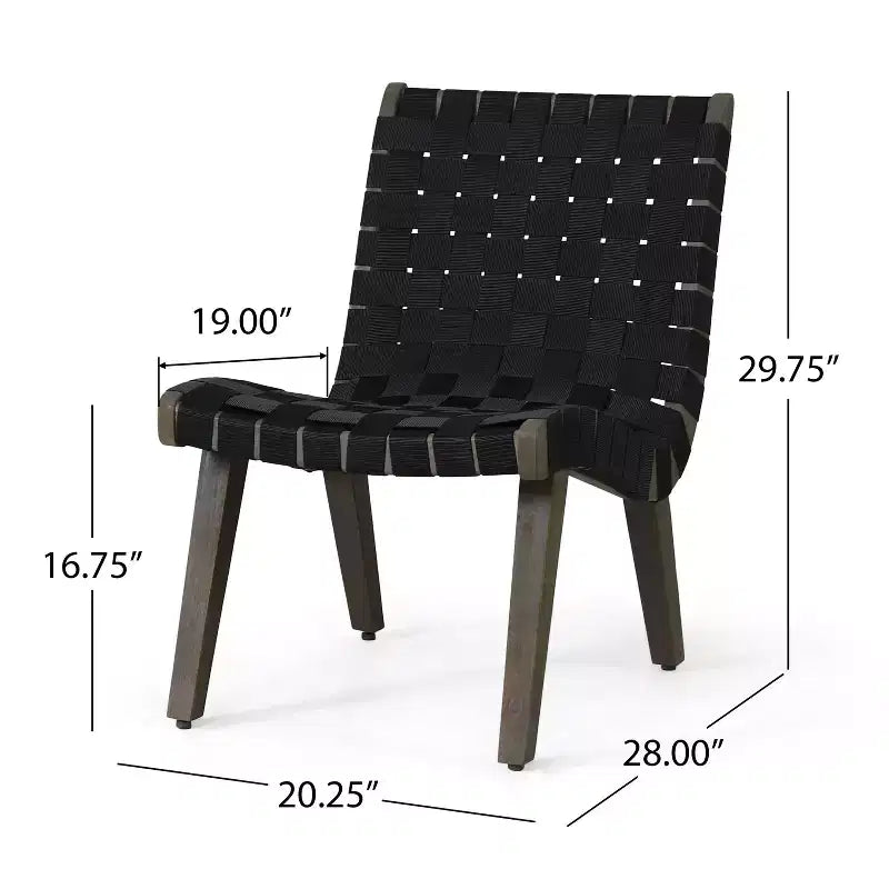 GDFStudio Ocilla Chaises longues d'extérieur en bois d'acacia et corde tressée (lot de 2)