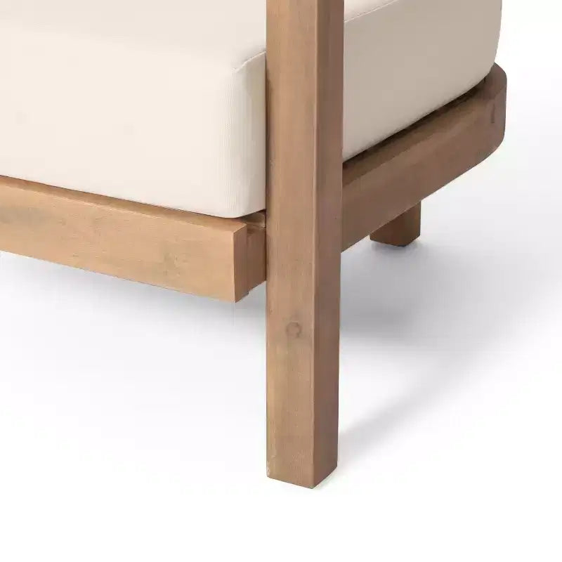 Christopher Knight Home Aston Fauteuil d'extérieur en bois d'acacia avec coussins, marron vieilli et beige