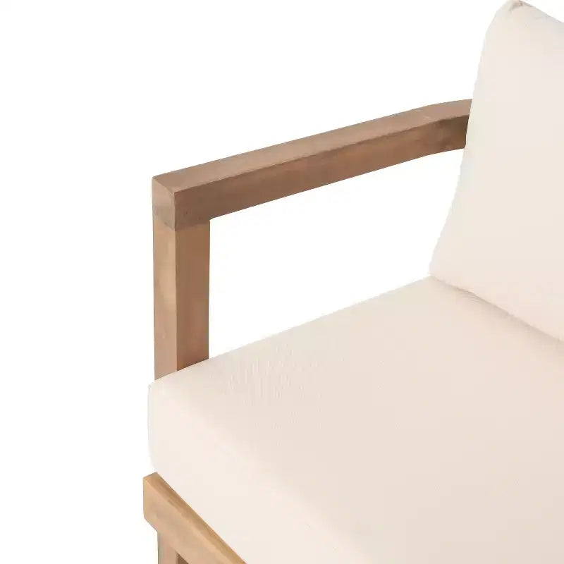 Christopher Knight Home Aston Fauteuil d'extérieur en bois d'acacia avec coussins, marron vieilli et beige