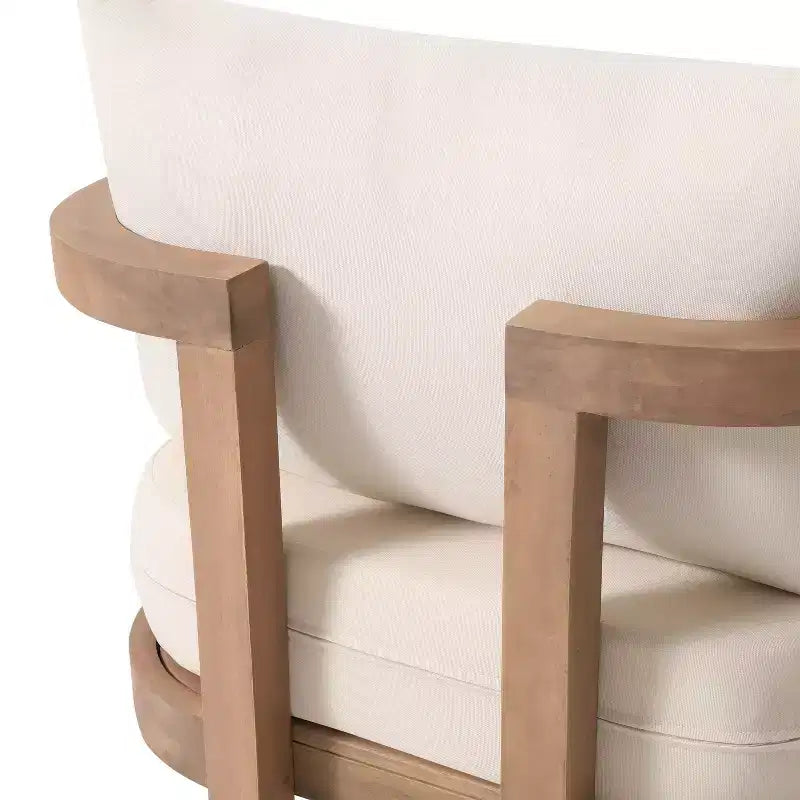Christopher Knight Home Aston Fauteuil d'extérieur en bois d'acacia avec coussins, marron vieilli et beige