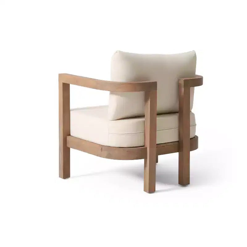 Christopher Knight Home Aston Fauteuil d'extérieur en bois d'acacia avec coussins, marron vieilli et beige