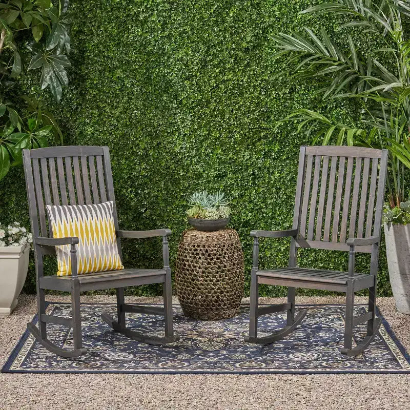 Christopher Knight Home Arcadia Chaises à Bascule d'extérieur en Bois d'Acacia (Lot de 2)