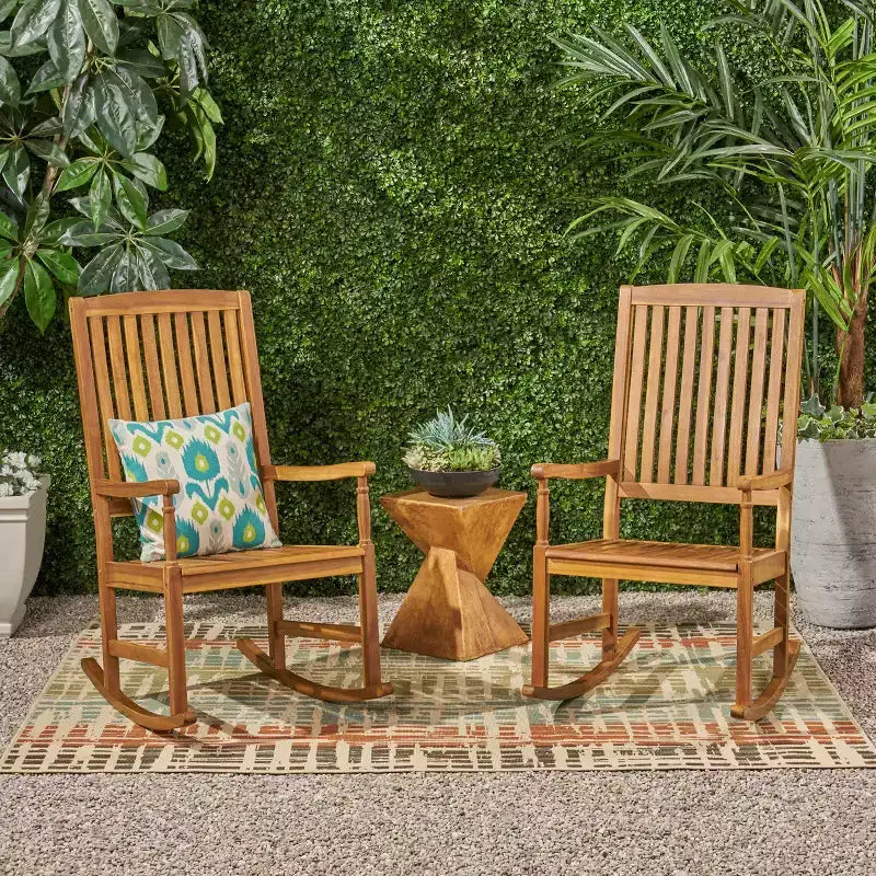 Christopher Knight Home Arcadia Chaises à Bascule d'extérieur en Bois d'Acacia (Lot de 2)