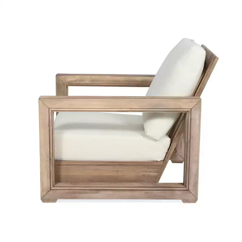 Christopher Knight Home Westchester, Chaises de club d'extérieur en bois d'acacia avec coussins (Lot de 4), Marron/Beige