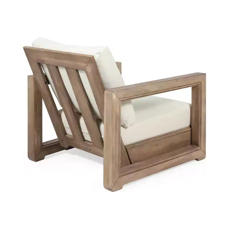 Christopher Knight Home Westchester, Chaises de club d'extérieur en bois d'acacia avec coussins (Lot de 4), Marron/Beige