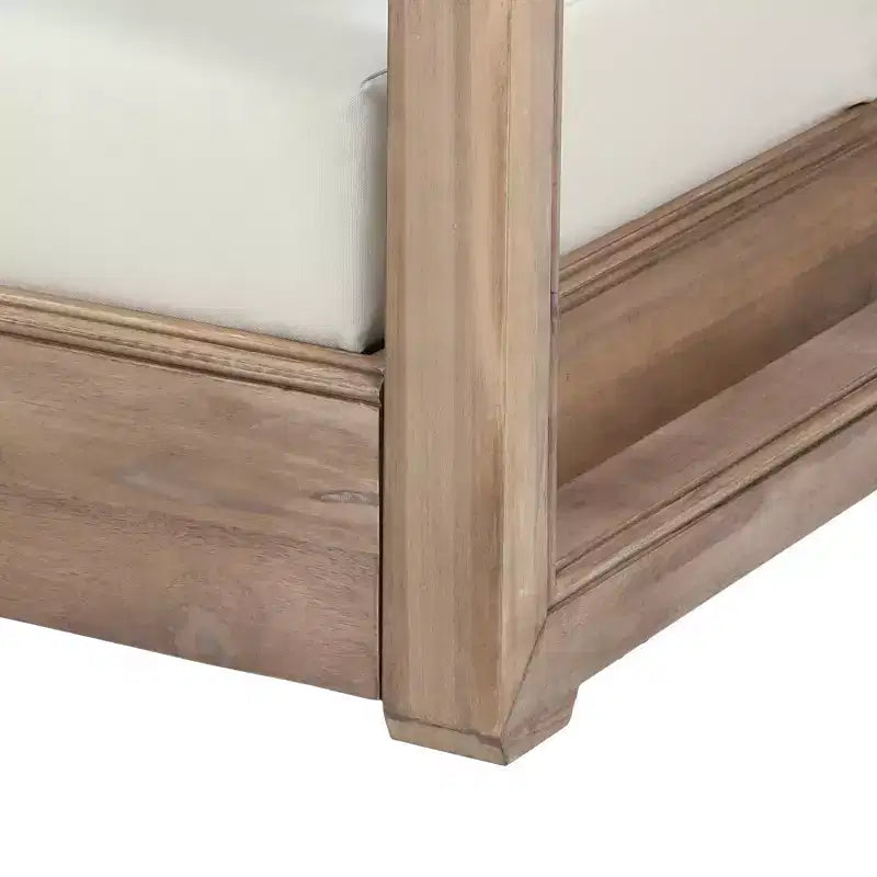Christopher Knight Home Westchester, Chaises de club d'extérieur en bois d'acacia avec coussins (Lot de 4), Marron/Beige