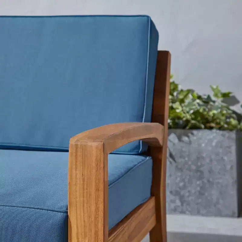 Christopher Knight Home Chaises de club d'extérieur Parma en bois d'acacia avec coussins résistants à l'eau (lot de 2)