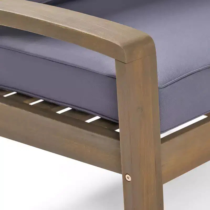 Christopher Knight Home Chaises de club d'extérieur Parma en bois d'acacia avec coussins résistants à l'eau (lot de 2)