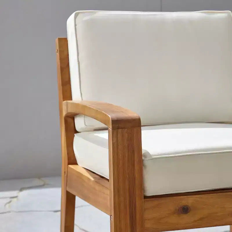 Christopher Knight Home Chaises de club d'extérieur Parma en bois d'acacia avec coussins résistants à l'eau (lot de 2)
