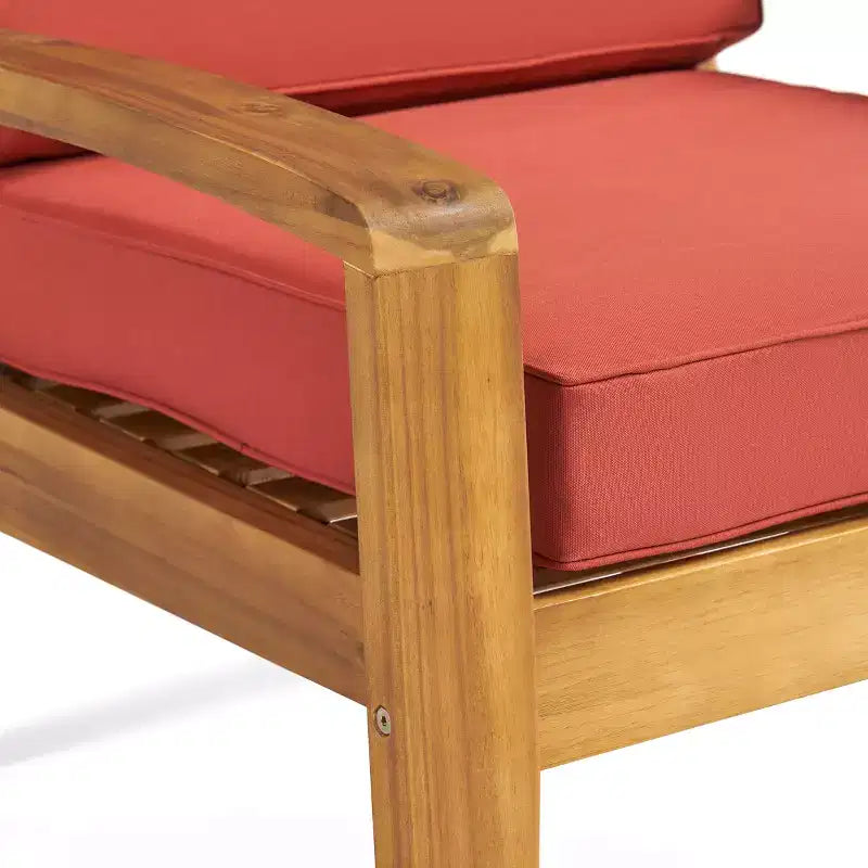 Christopher Knight Home Chaises de club d'extérieur Parma en bois d'acacia avec coussins résistants à l'eau (lot de 2)