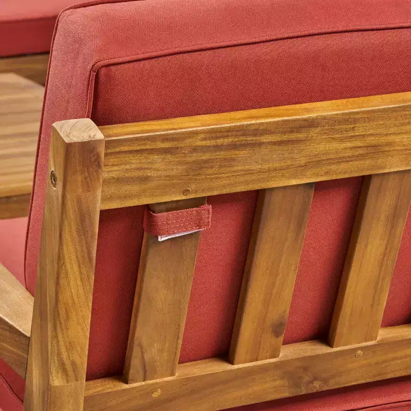 Christopher Knight Home Chaises de club d'extérieur Parma en bois d'acacia avec coussins résistants à l'eau (lot de 2)