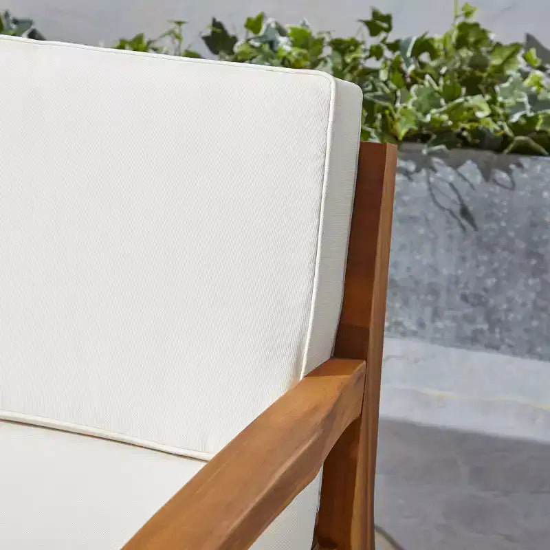 Christopher Knight Home Chaises de club d'extérieur Parma en bois d'acacia avec coussins résistants à l'eau (lot de 2)