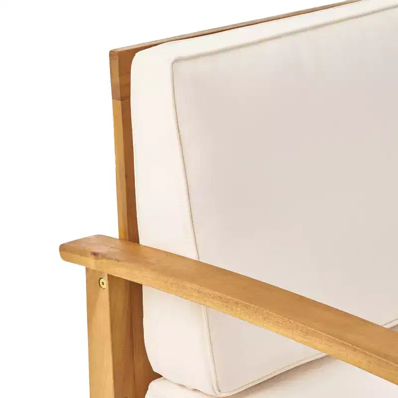 Chaises de club d'extérieur GDFStudio Abena en bois d'acacia avec coussins (lot de 4)