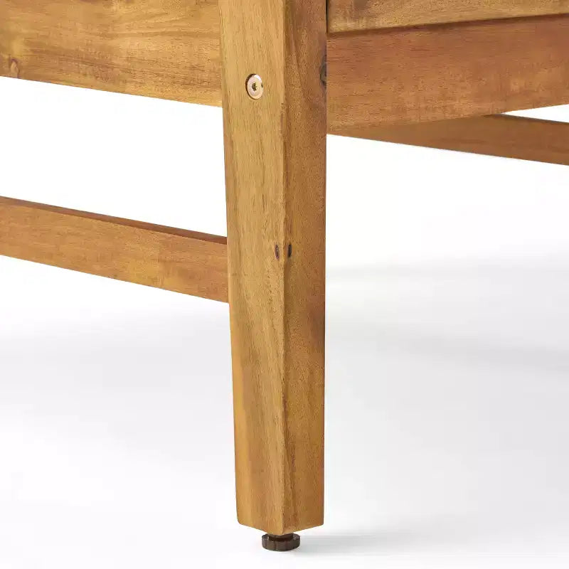 Chaises de club d'extérieur GDFStudio Abena en bois d'acacia avec coussins (lot de 4)