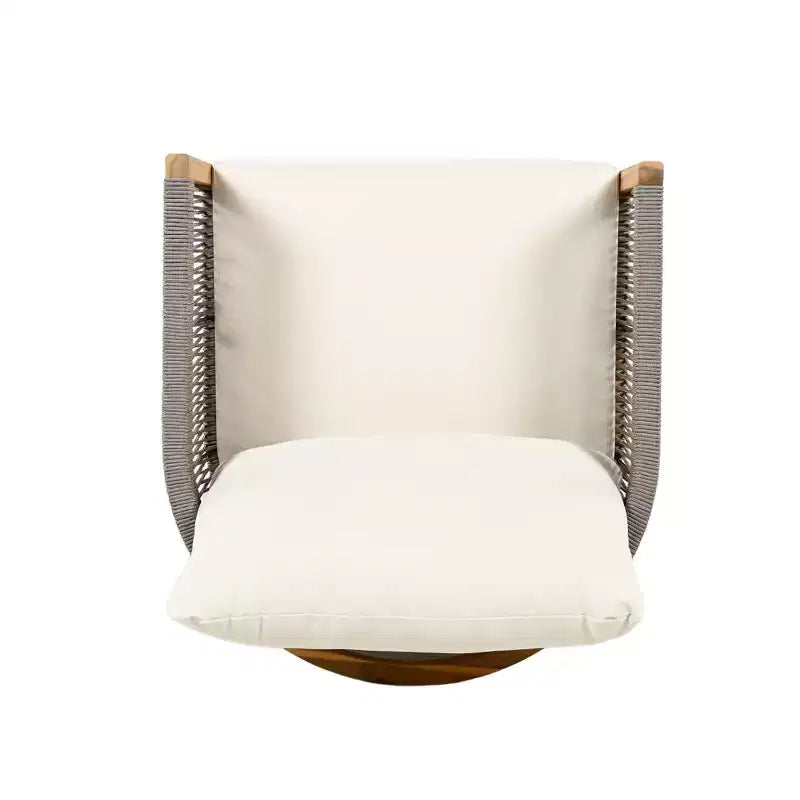 Christopher Knight Home Celeste, fauteuil de club rembourré en bois d'acacia tressé avec corde, pour l'extérieur