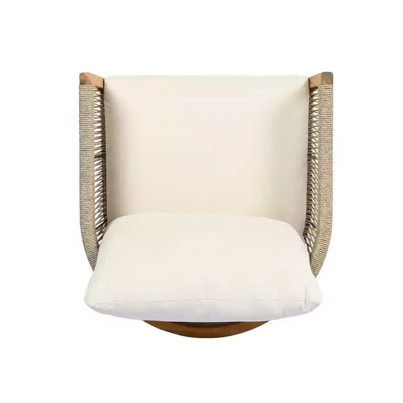Christopher Knight Home Celeste, fauteuil de club rembourré en bois d'acacia tressé avec corde, pour l'extérieur