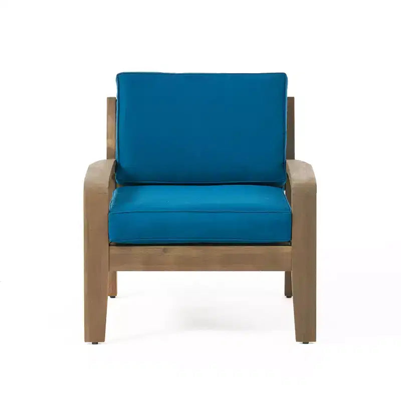 Christopher Knight Home Grenada Chaises de club d'extérieur en bois d'acacia avec coussins (Lot de 4)