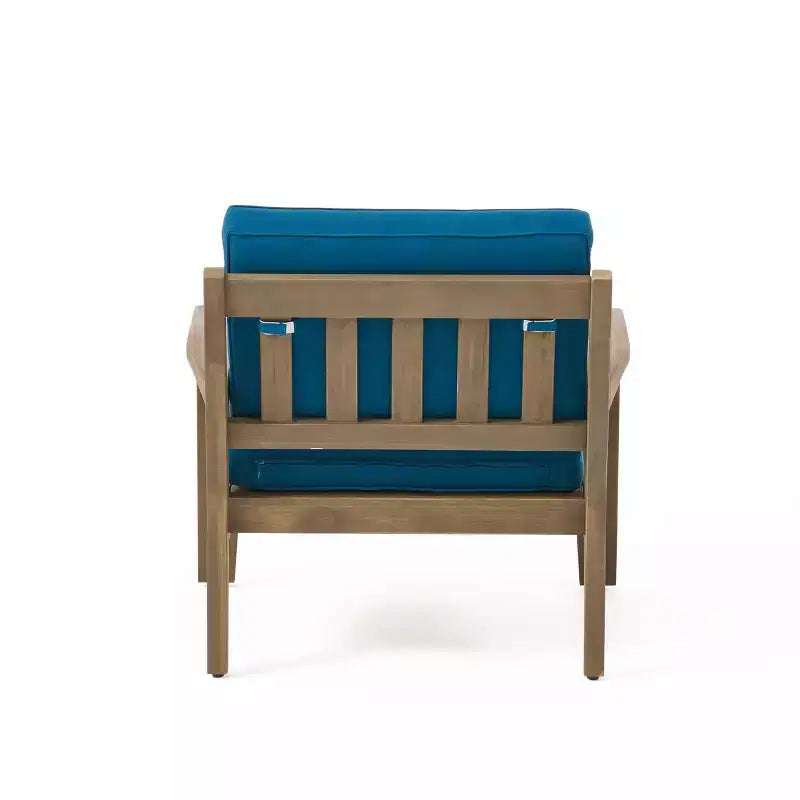 Christopher Knight Home Grenada Chaises de club d'extérieur en bois d'acacia avec coussins (Lot de 4)