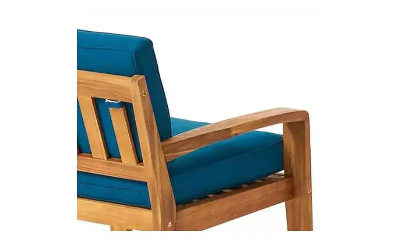 Christopher Knight Home Grenada Chaises de club d'extérieur en bois d'acacia avec coussins (Lot de 4)