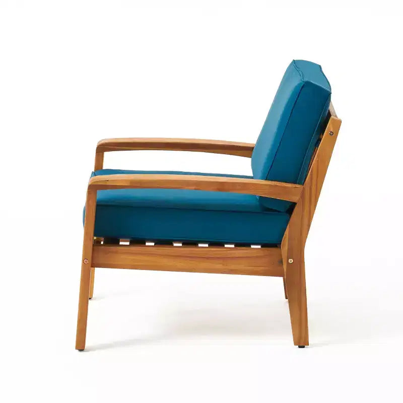 Christopher Knight Home Grenada Chaises de club d'extérieur en bois d'acacia avec coussins (Lot de 4)