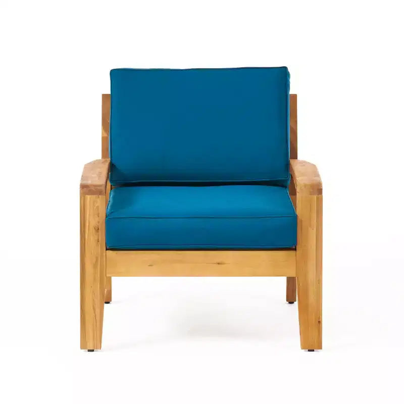 Christopher Knight Home Grenada Chaises de club d'extérieur en bois d'acacia avec coussins (Lot de 4)
