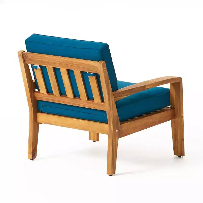 Christopher Knight Home Grenada Chaises de club d'extérieur en bois d'acacia avec coussins (Lot de 4)