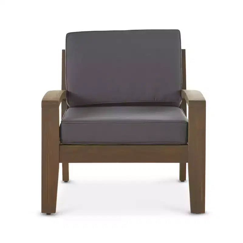 Christopher Knight Home Grenada Chaises de club d'extérieur en bois d'acacia avec coussins (Lot de 4)