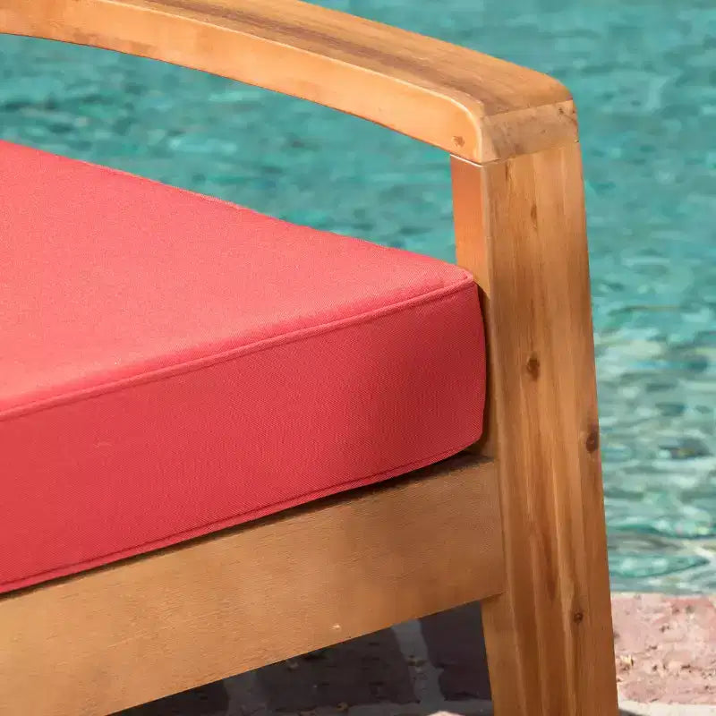 Christopher Knight Home Grenada Chaises de club d'extérieur en bois d'acacia avec coussins (Lot de 4)