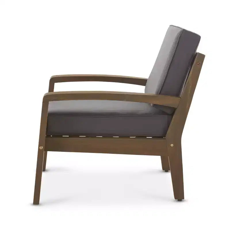 Christopher Knight Home Grenada Chaises de club d'extérieur en bois d'acacia avec coussins (Lot de 4)