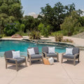 Christopher Knight Home Grenada Outdoor Acacia Wood Club Chairs with Cushions (Set of 4)