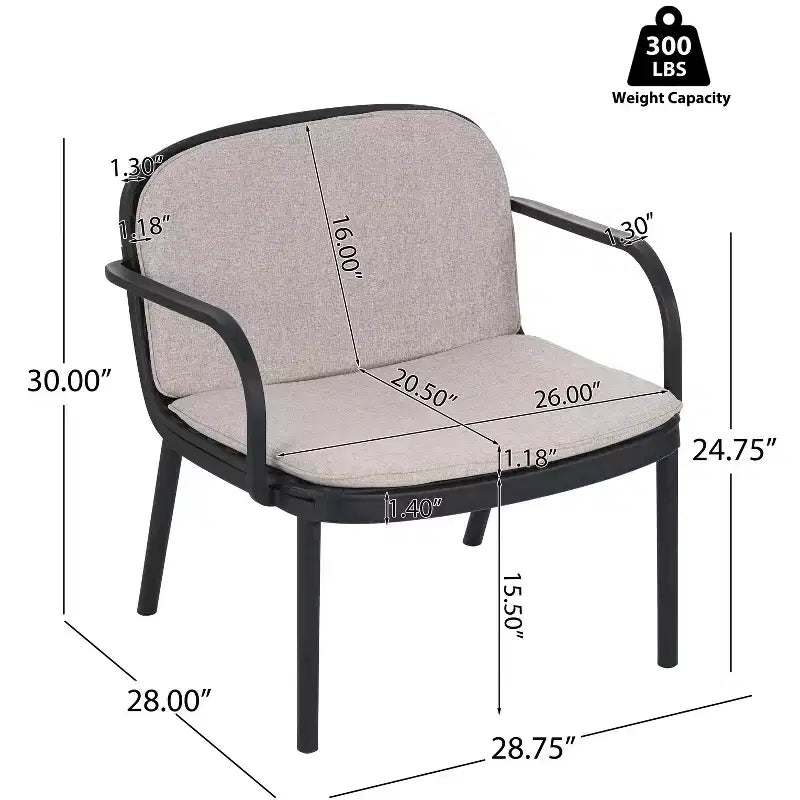 Christopher Knight Home Gudrun Fauteuil club d'extérieur en polypropylène avec coussin résistant à l'eau (Lot de 2)