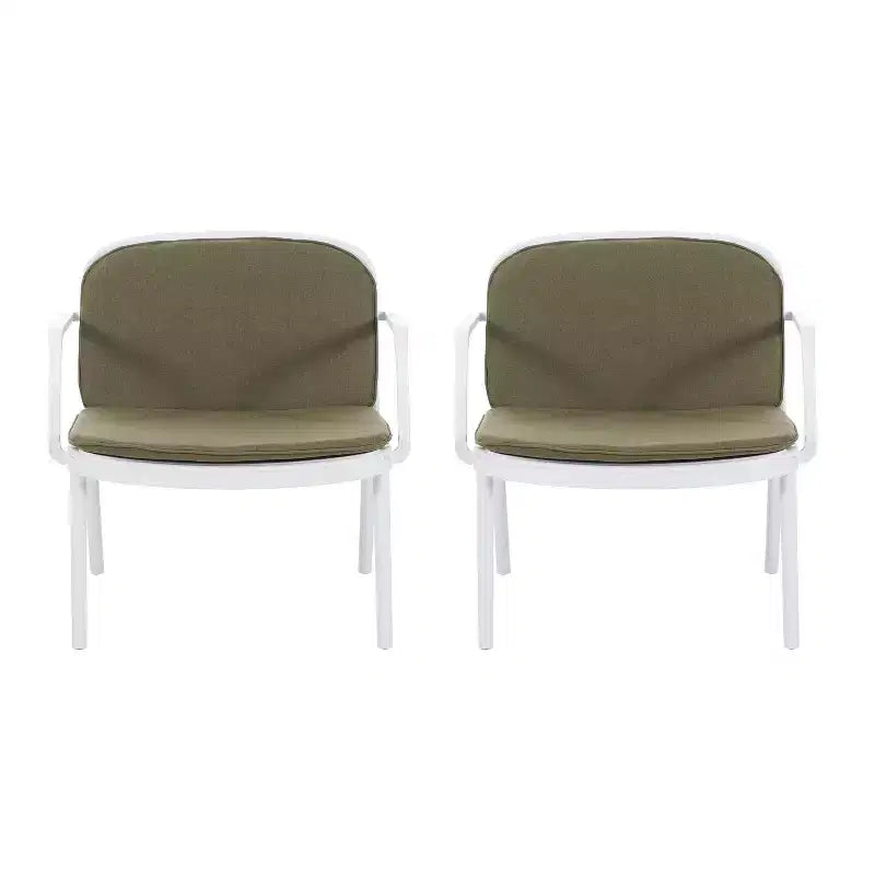 Christopher Knight Home Gudrun Fauteuil club d'extérieur en polypropylène avec coussin résistant à l'eau (Lot de 2)