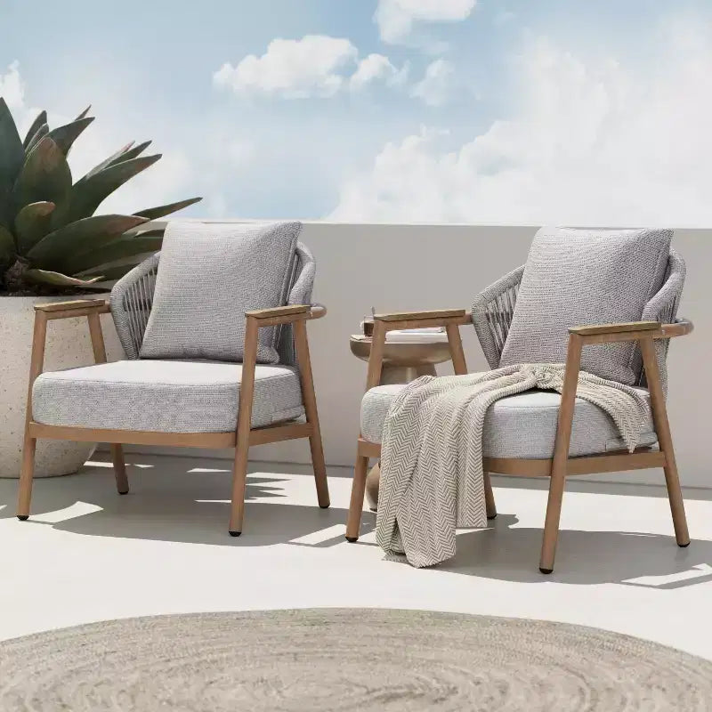 Christopher Knight Home Ove Fauteuil de club d'extérieur en métal tressé avec coussin