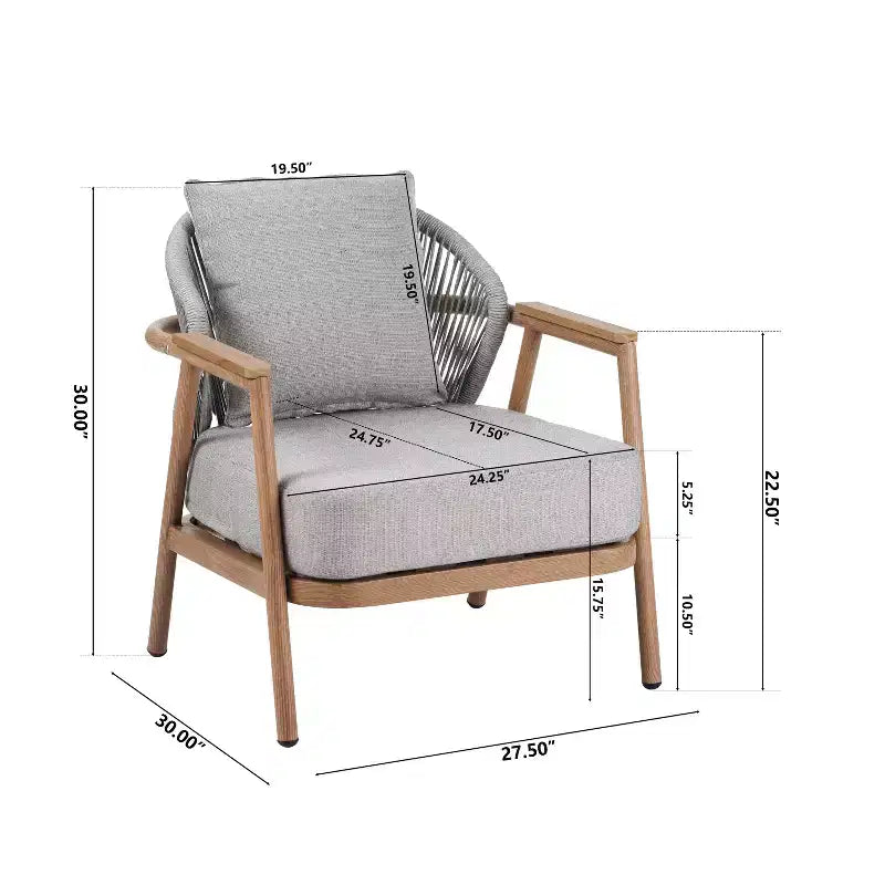 Christopher Knight Home Ove Fauteuil de club d'extérieur en métal tressé avec coussin