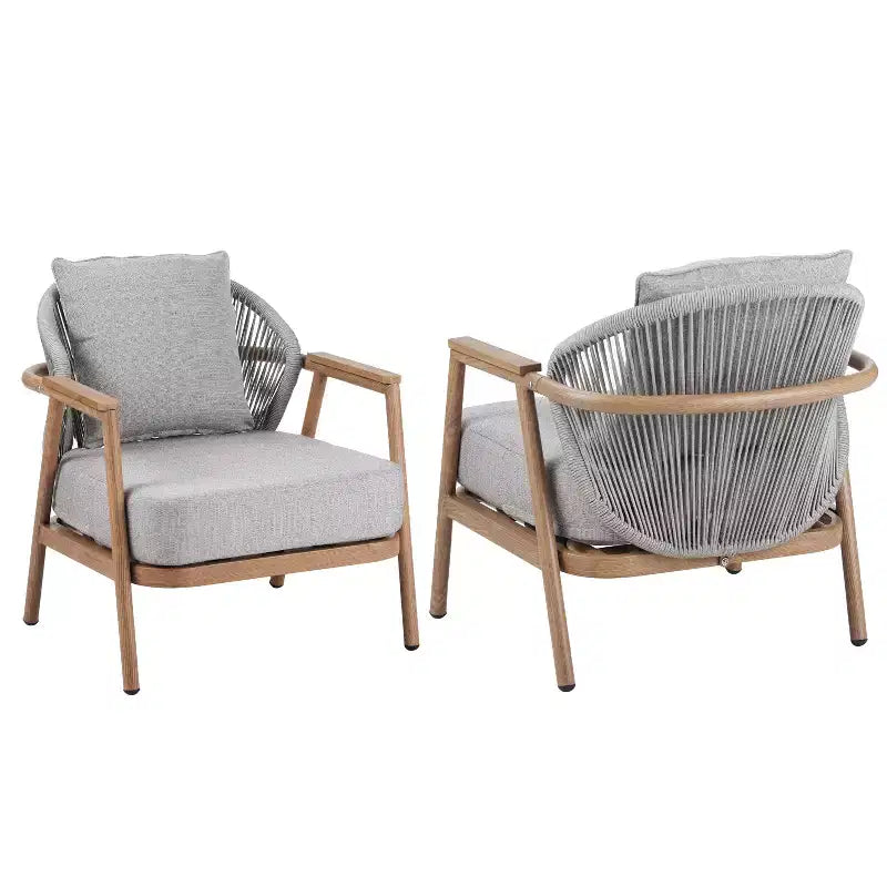 Christopher Knight Home Ove Fauteuil de club d'extérieur en métal tressé avec coussin