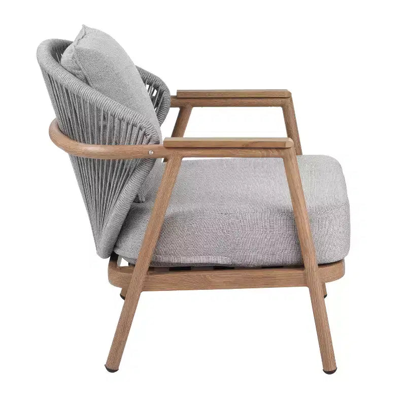 Christopher Knight Home Ove Fauteuil de club d'extérieur en métal tressé avec coussin