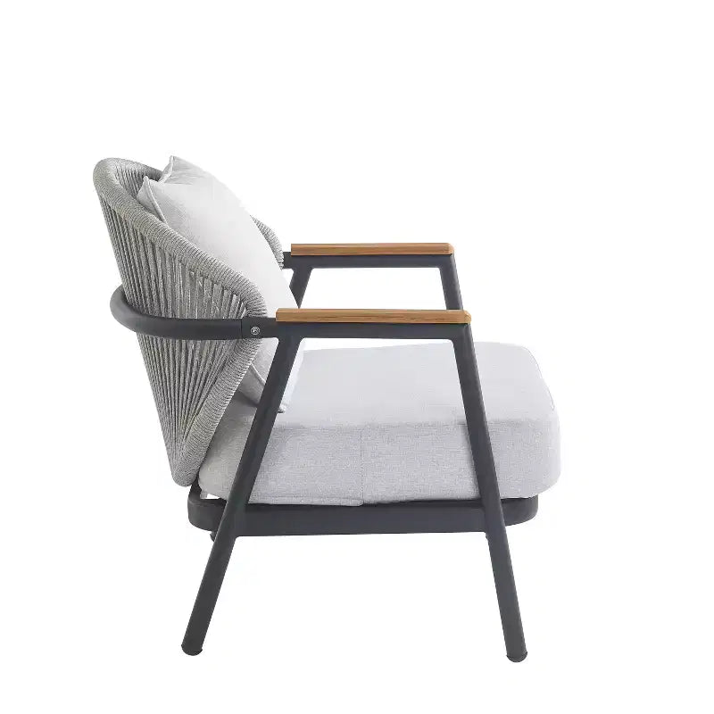 Christopher Knight Home Ove Fauteuil de club d'extérieur en métal tressé avec coussin